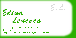 edina lencses business card